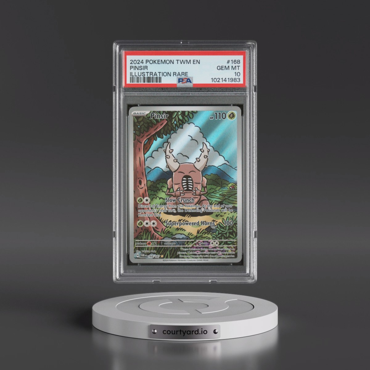 2024 Pokémon Twm EN-Twilight Masquerade #168 Pinsir - Illustration Rare (PSA 10 GEM MINT)
