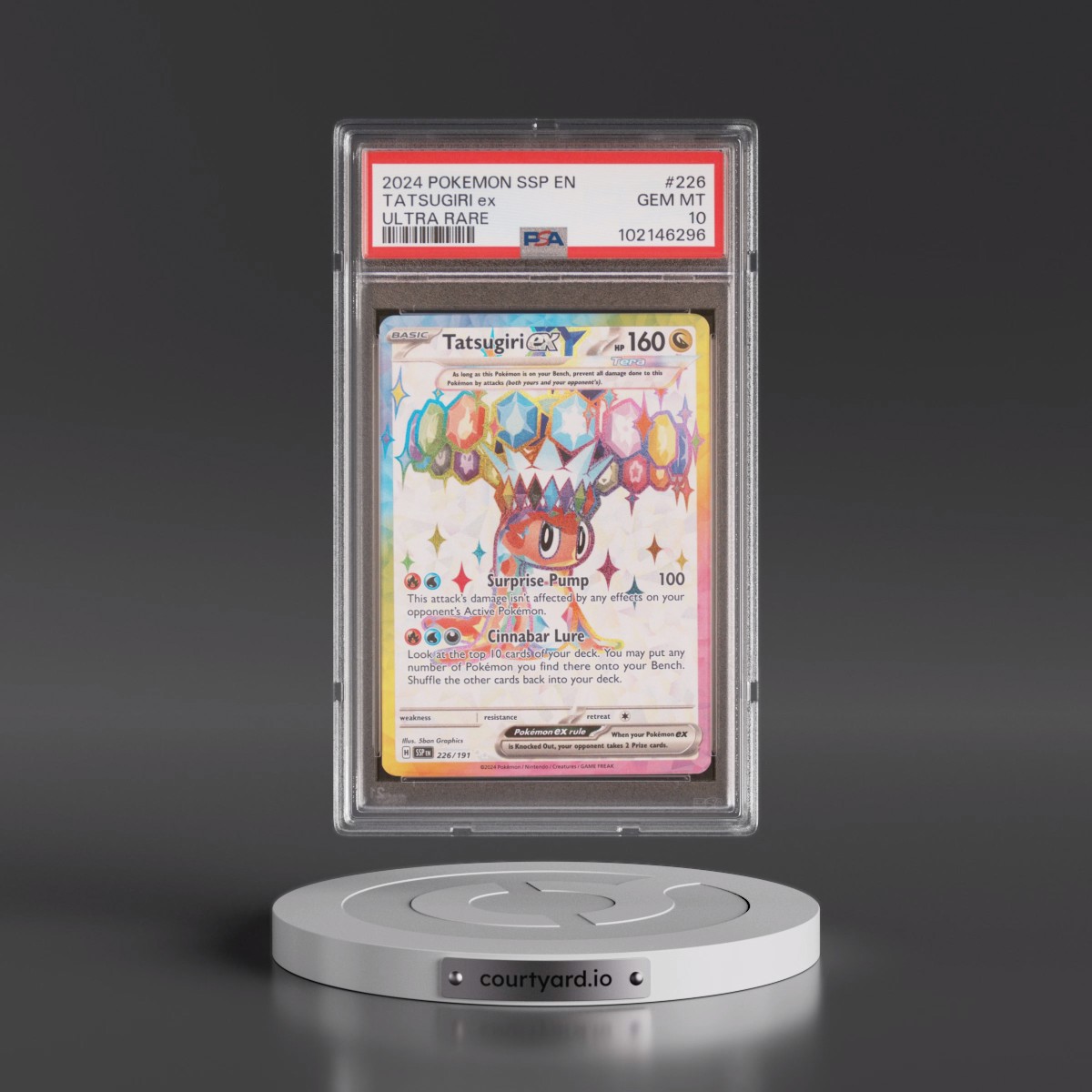 2024 Pokémon Ssp EN-Surging Sparks #226 Tatsugiri EX - Holo Ultra Rare (PSA 10 GEM MINT)
