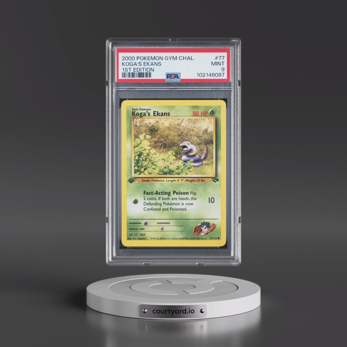2000 Pokémon Gym Challenge #77 Koga's Ekans - 1st Edition (PSA 9 MINT)