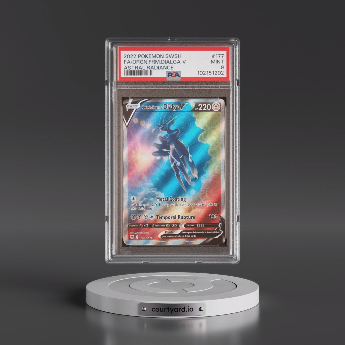 2022 Pokémon Sword & Shield Astral Radiance #177 Origin Forme Dialga V - Holo Full Art (PSA 9 MINT)