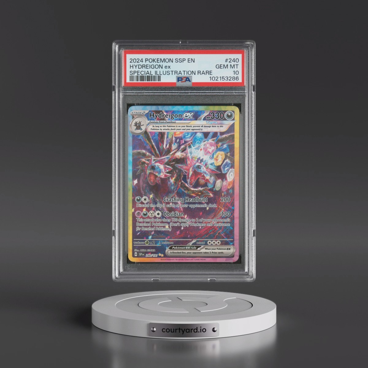 2024 Pokémon Ssp EN-Surging Sparks #240 Hydreigon EX - Holo Special Illustration Rare (PSA 10 GEM MINT)