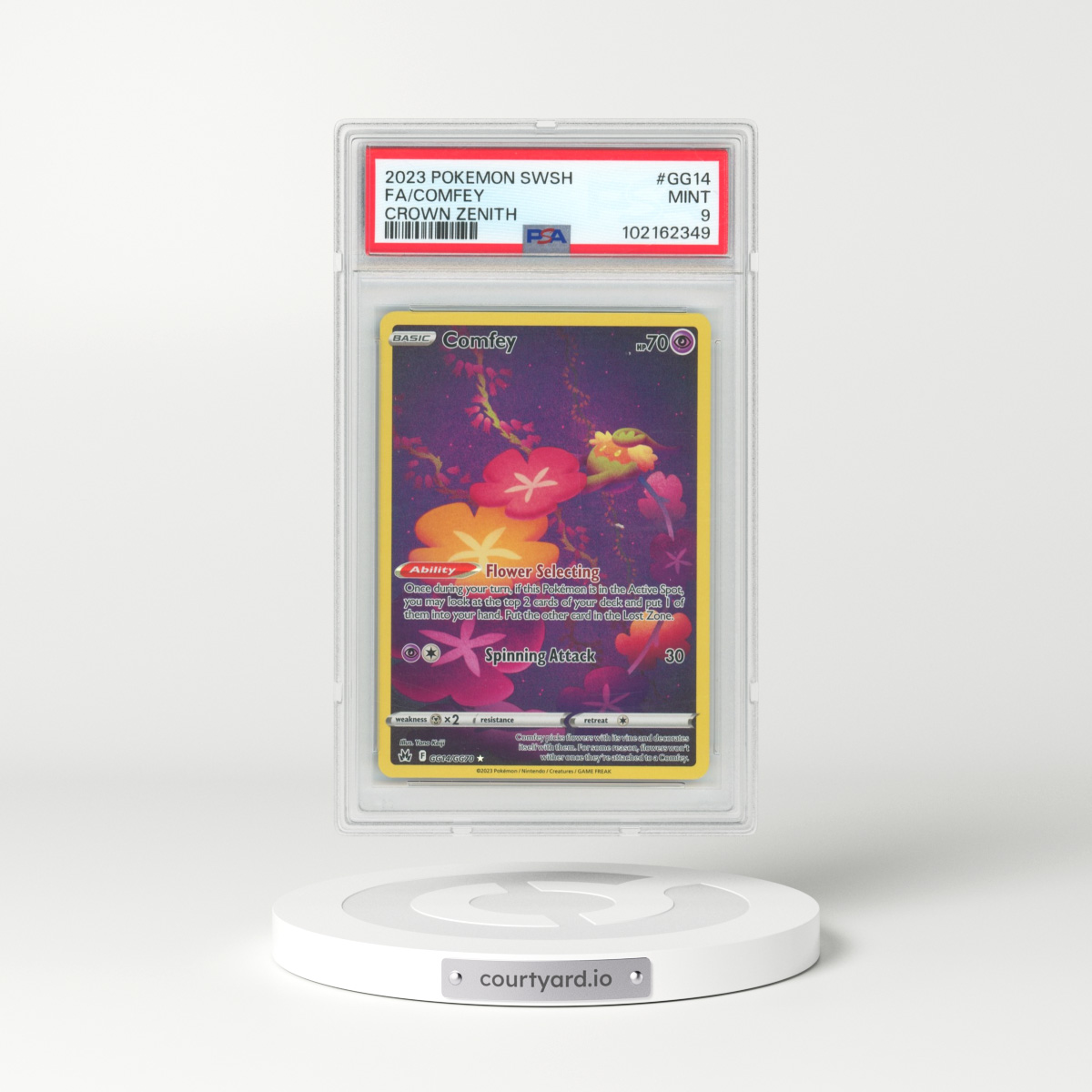 2023 Pokémon Sword and Shield Crown Zenith #GG14 Comfey - Full Art (PSA 9 MINT)
