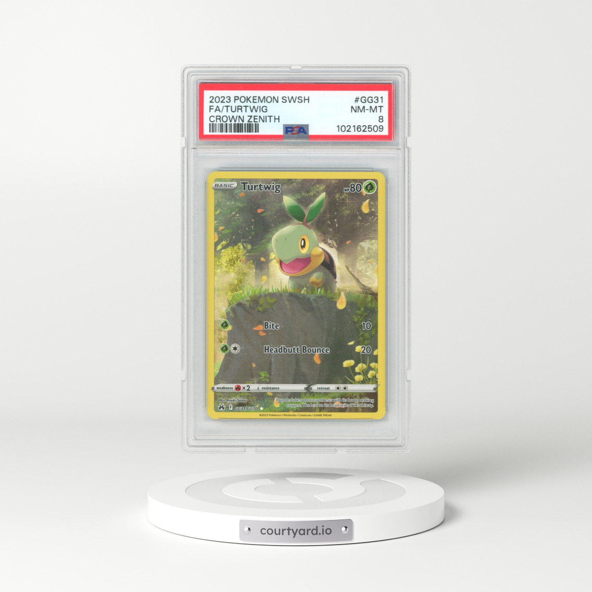 2023 Pokémon Sword and Shield Crown Zenith #GG31 Turtwig - Full Art (PSA 8 NM-MT)