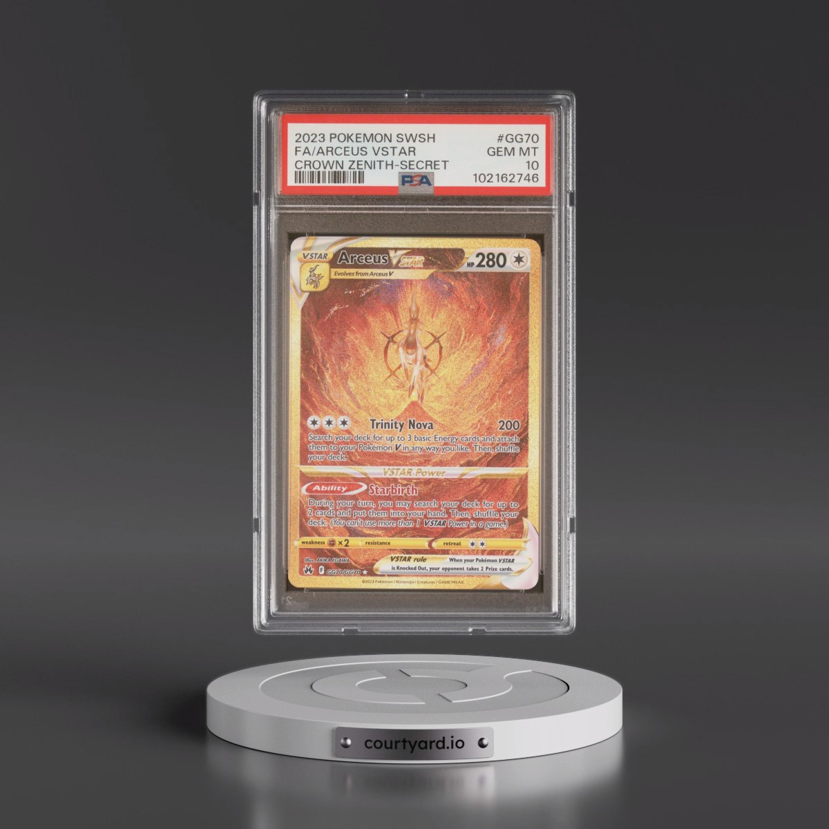 2023 Pokémon Sword and Shield Crown Zenith #GG70 Arceus Vstar - Full Art Secret (PSA 10 GEM MINT)