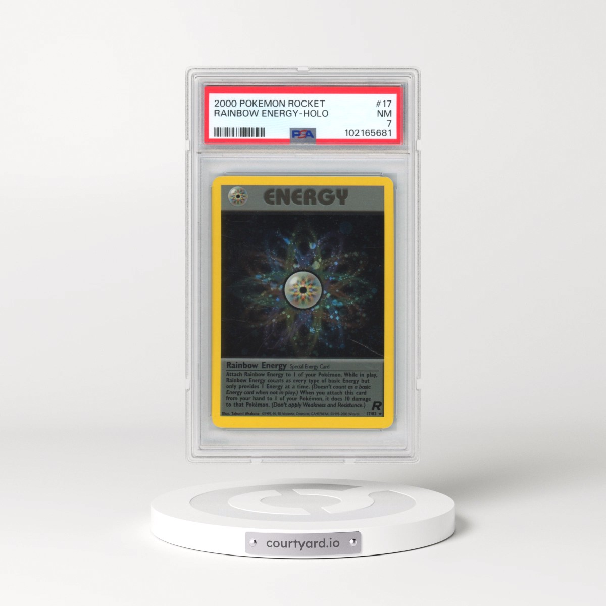 2000 Pokémon Rocket #17 Rainbow Energy - Holo (PSA 7 NM)