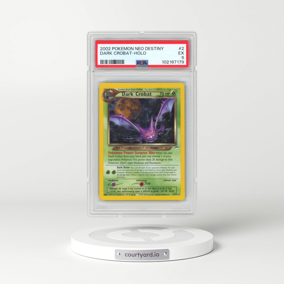 2002 Pokémon Neo Destiny #2 Dark Crobat - Holo (PSA 5 EX)