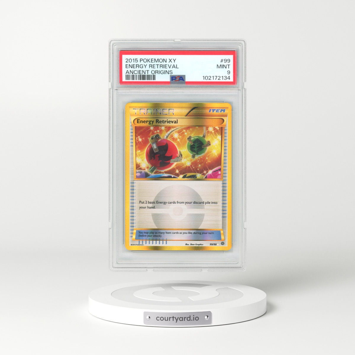 2015 Pokémon XY Ancient Origins #99 Energy Retrieval (PSA 9 MINT)