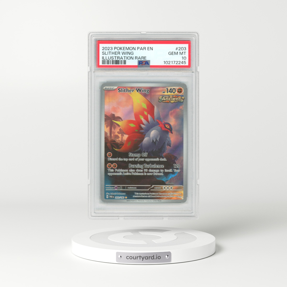 2023 Pokémon Par EN-Paradox Rift #203 Slither Wing - Illustration Rare (PSA 10 GEM MINT)