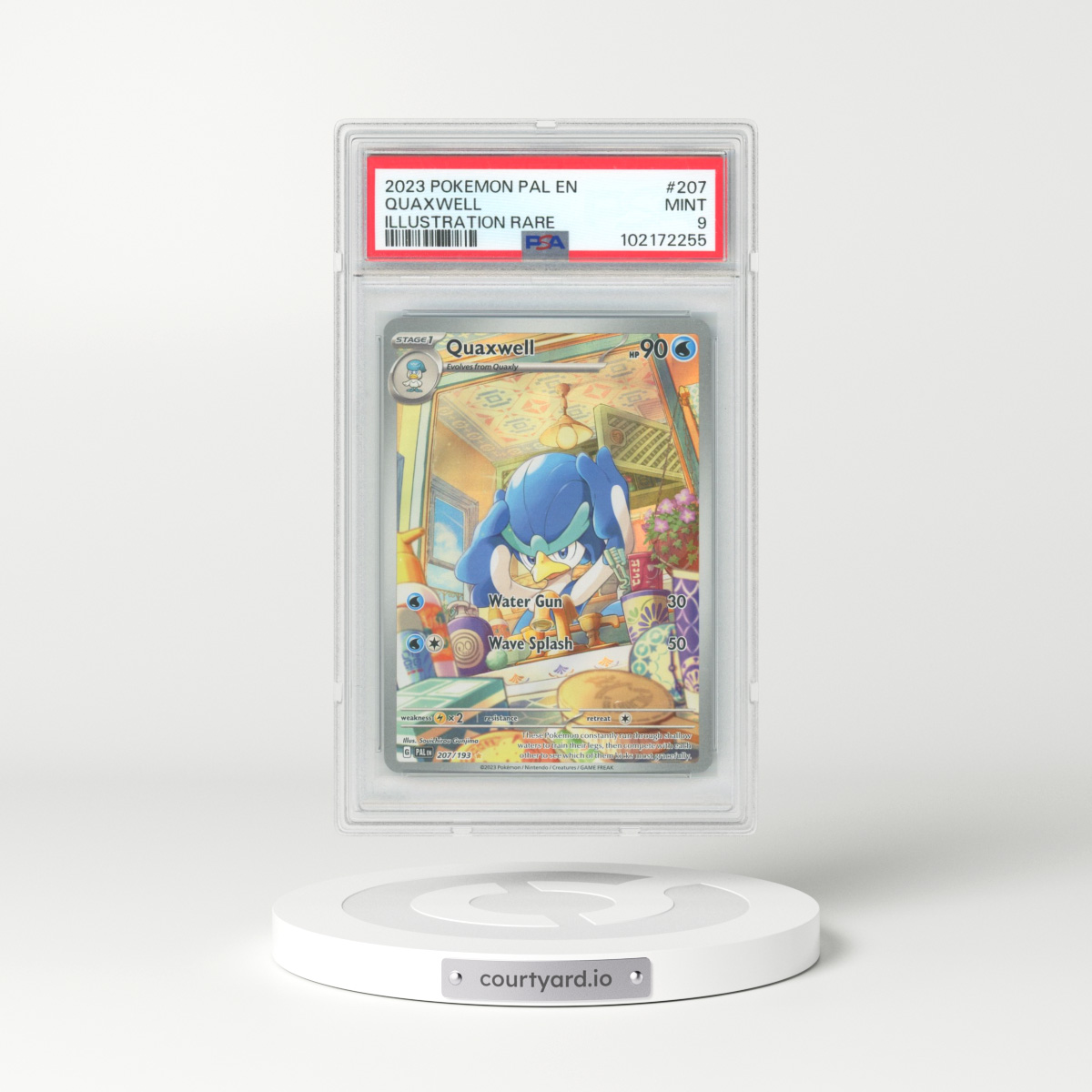 2023 Pokémon Pal EN-Paldea Evolved #207 Quaxwell - Illustration Rare (PSA 9 MINT)