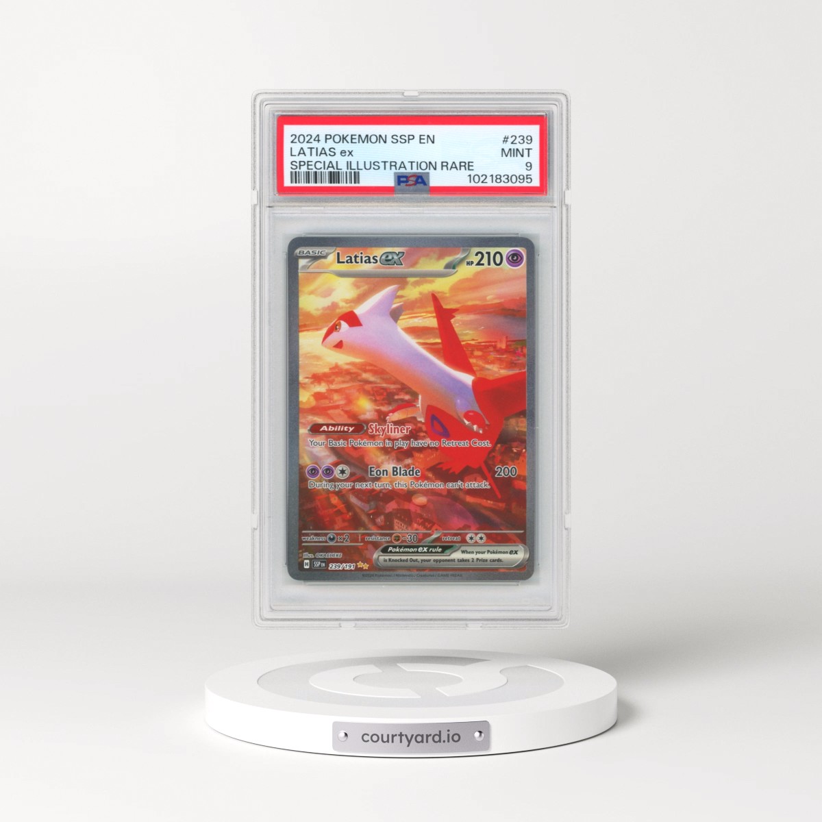 2024 Pokémon Ssp EN-Surging Sparks #239 Latias EX - Holo Special Illustration Rare (PSA 9 MINT)