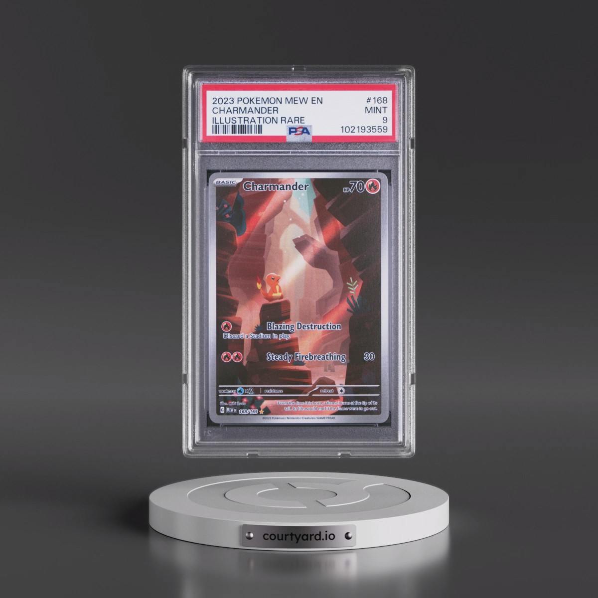 2023 Pokémon Mew EN-151 #168 Charmander - Illustration Rare (PSA 9 MINT)
