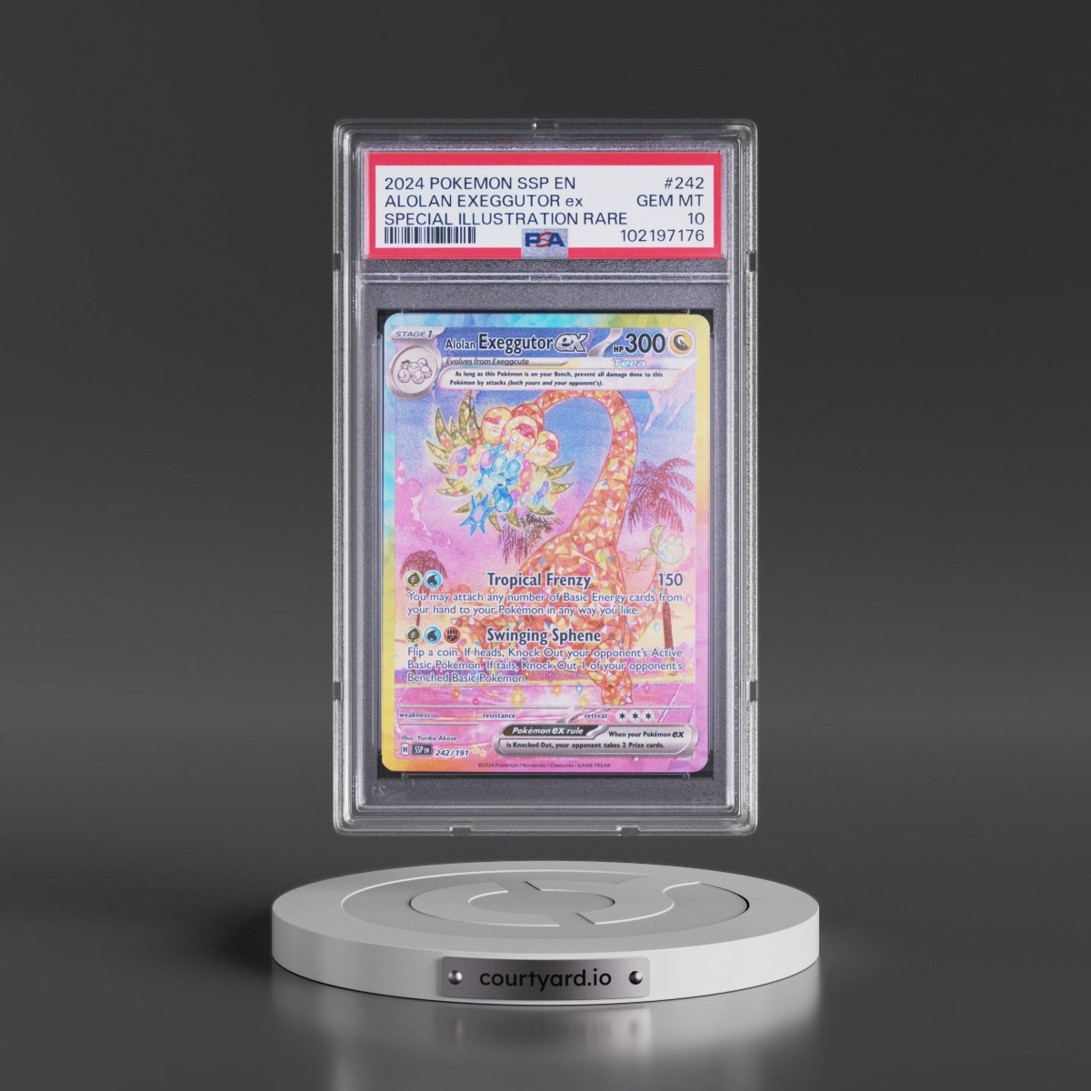 2024 Pokémon Ssp EN-Surging Sparks #242 Alolan Exeggutor EX - Holo Special Illustration Rare (PSA 10 GEM MINT)
