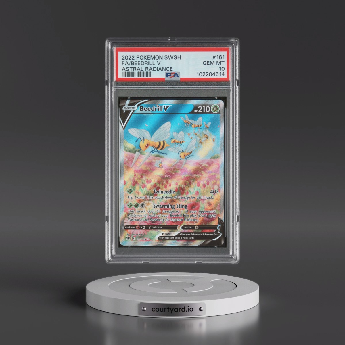 2022 Pokémon Sword & Shield Astral Radiance #161 Beedrill V - Holo Full Art (PSA 10 GEM MINT)