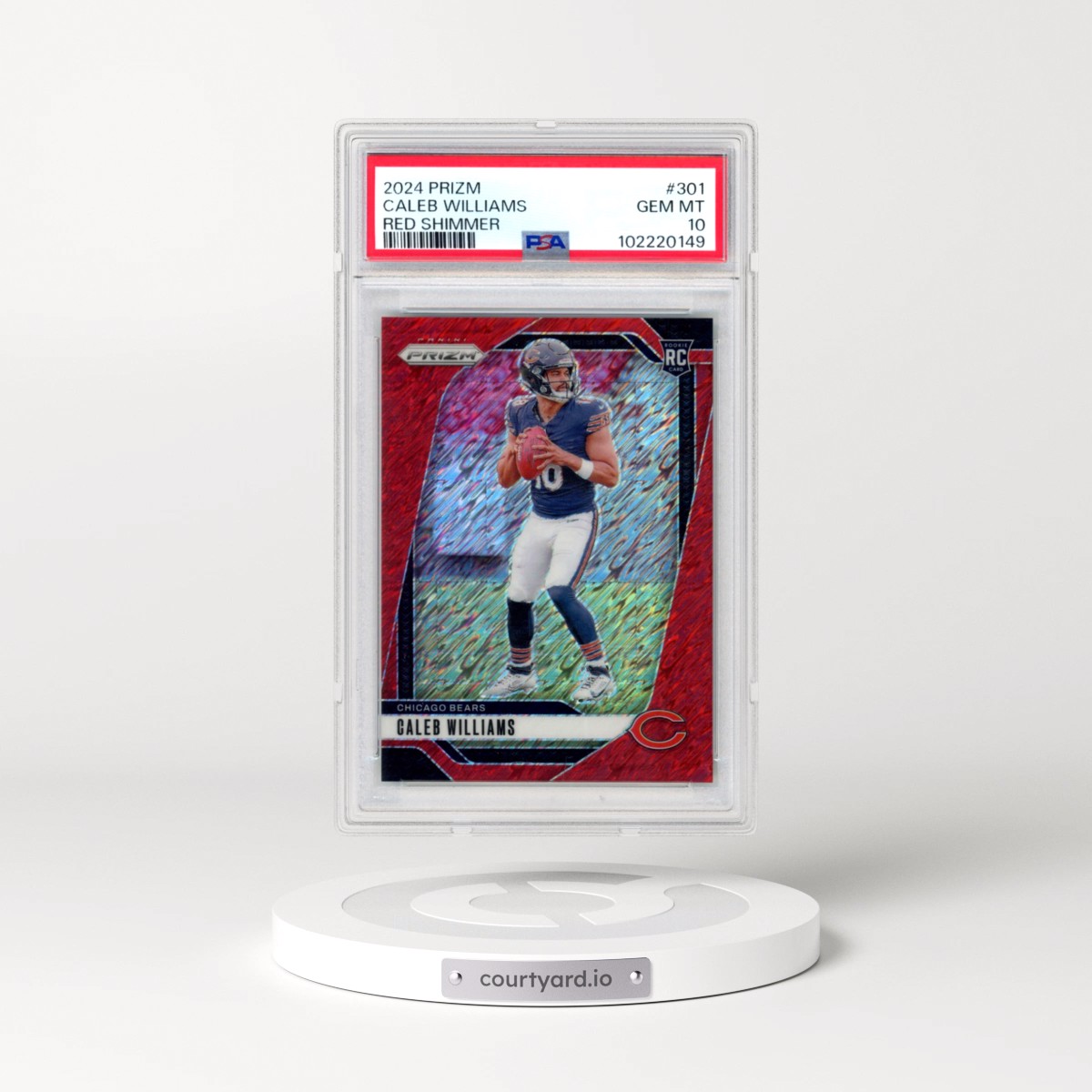 2024 Panini Prizm #301 Caleb Williams - Red Shimmer (PSA 10 GEM MINT)