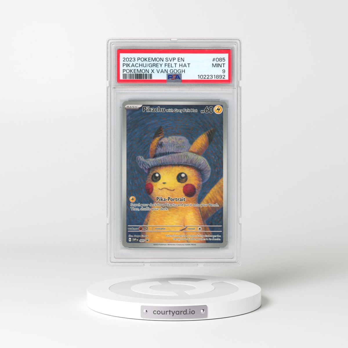 2023 Pokémon Svp EN-SV Black Star Promo #085 Pikachu With Grey Felt Hat - Pokemon X Van Gogh (PSA 9 MINT)