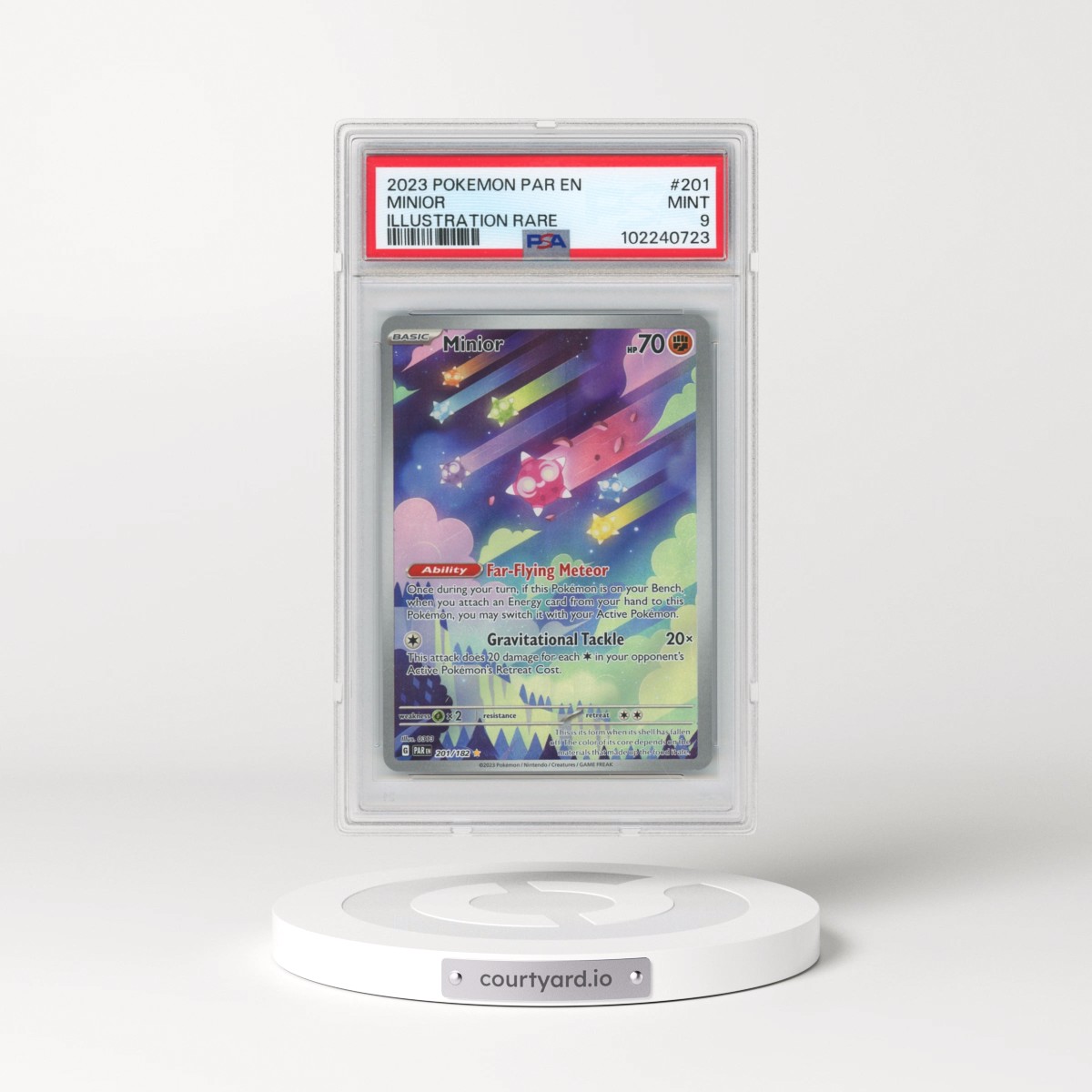 2023 Pokémon Par EN-Paradox Rift #201 Minior - Illustration Rare (PSA 9 MINT)
