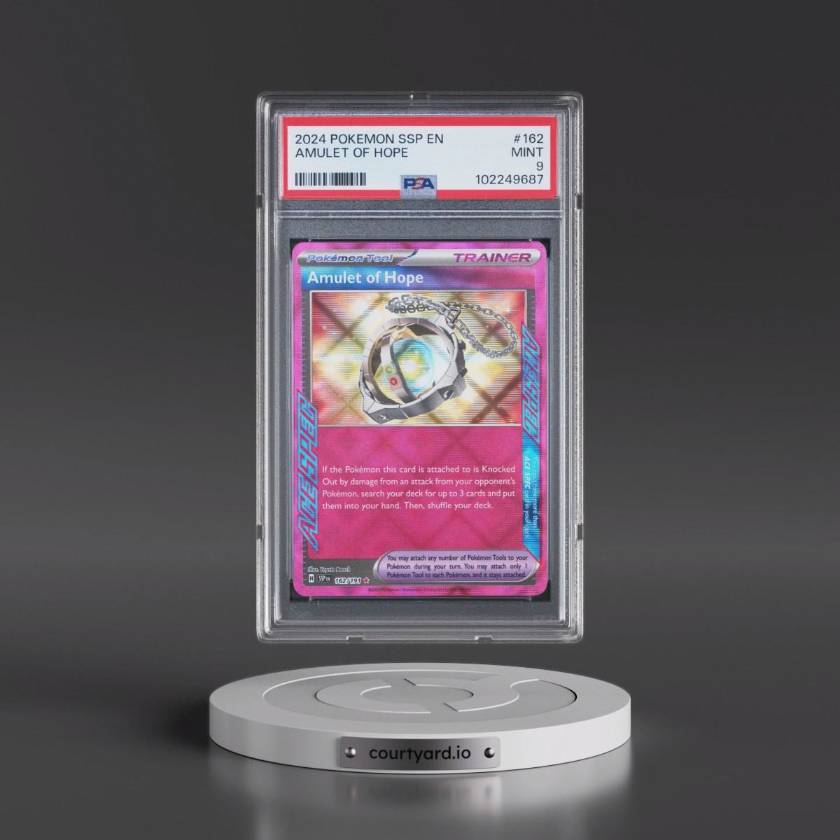 2024 Pokémon Ssp EN-Surging Sparks #162 Amulet of Hope (PSA 9 MINT)