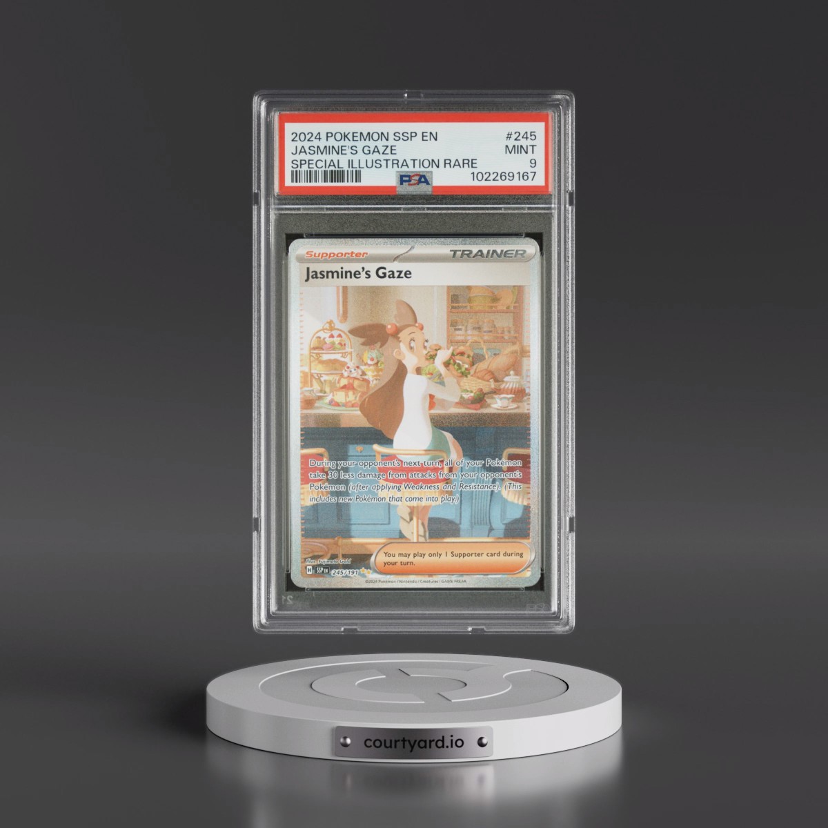 2024 Pokémon Ssp EN-Surging Sparks #245 Jasmine's Gaze - Special Illustration Rare (PSA 9 MINT)