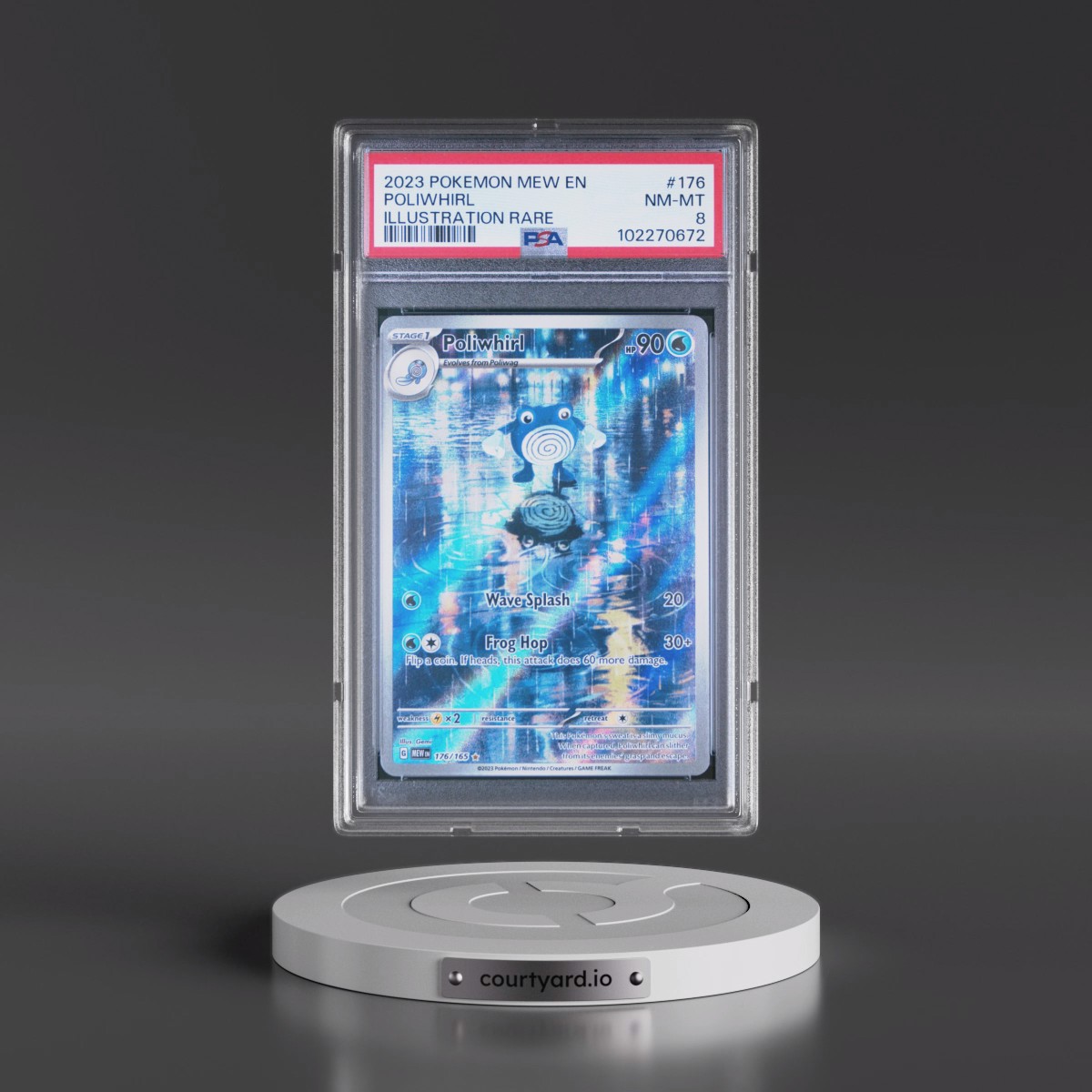 2023 Pokémon Mew EN-151 #176 Poliwhirl - Illustration Rare (PSA 8 NM-MT)
