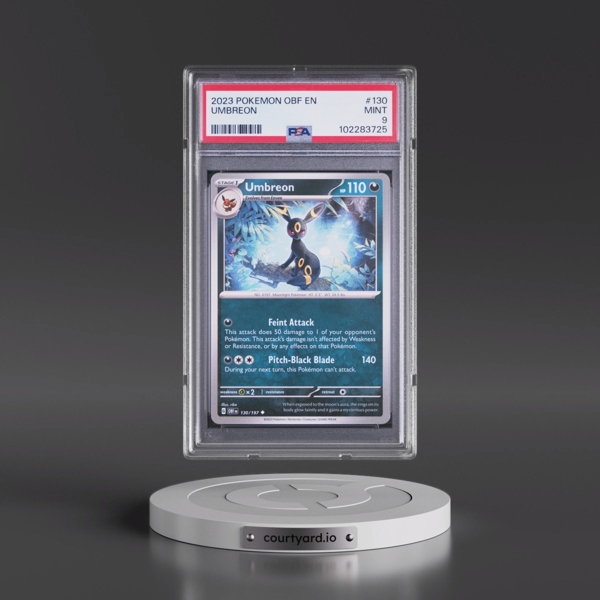2023 Pokémon Obf EN-Obsidian Flames #130 Umbreon (PSA 9 MINT)