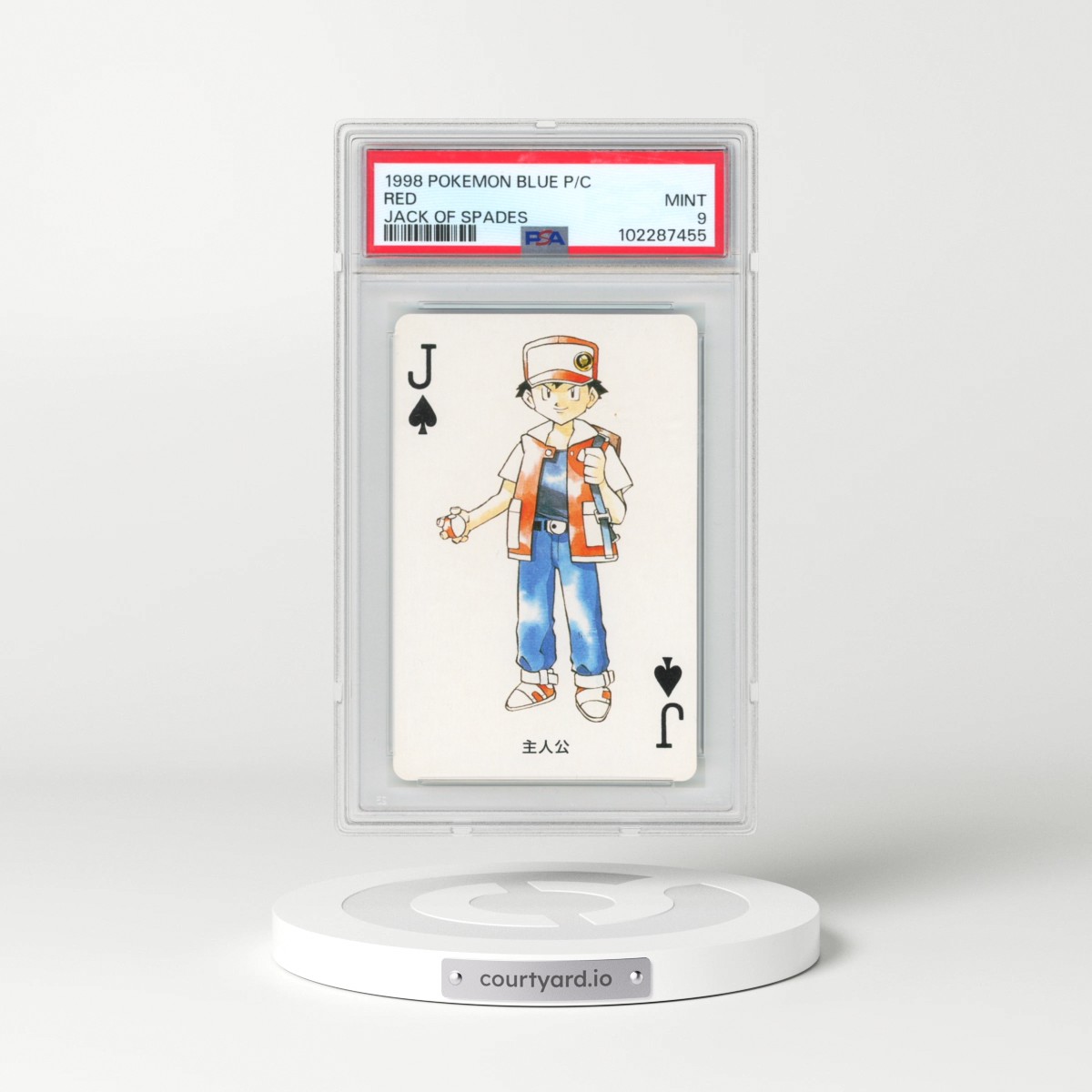 1998 Pokémon Blue Version Playing Cards Red - Jack of Spades (PSA 9 MINT)