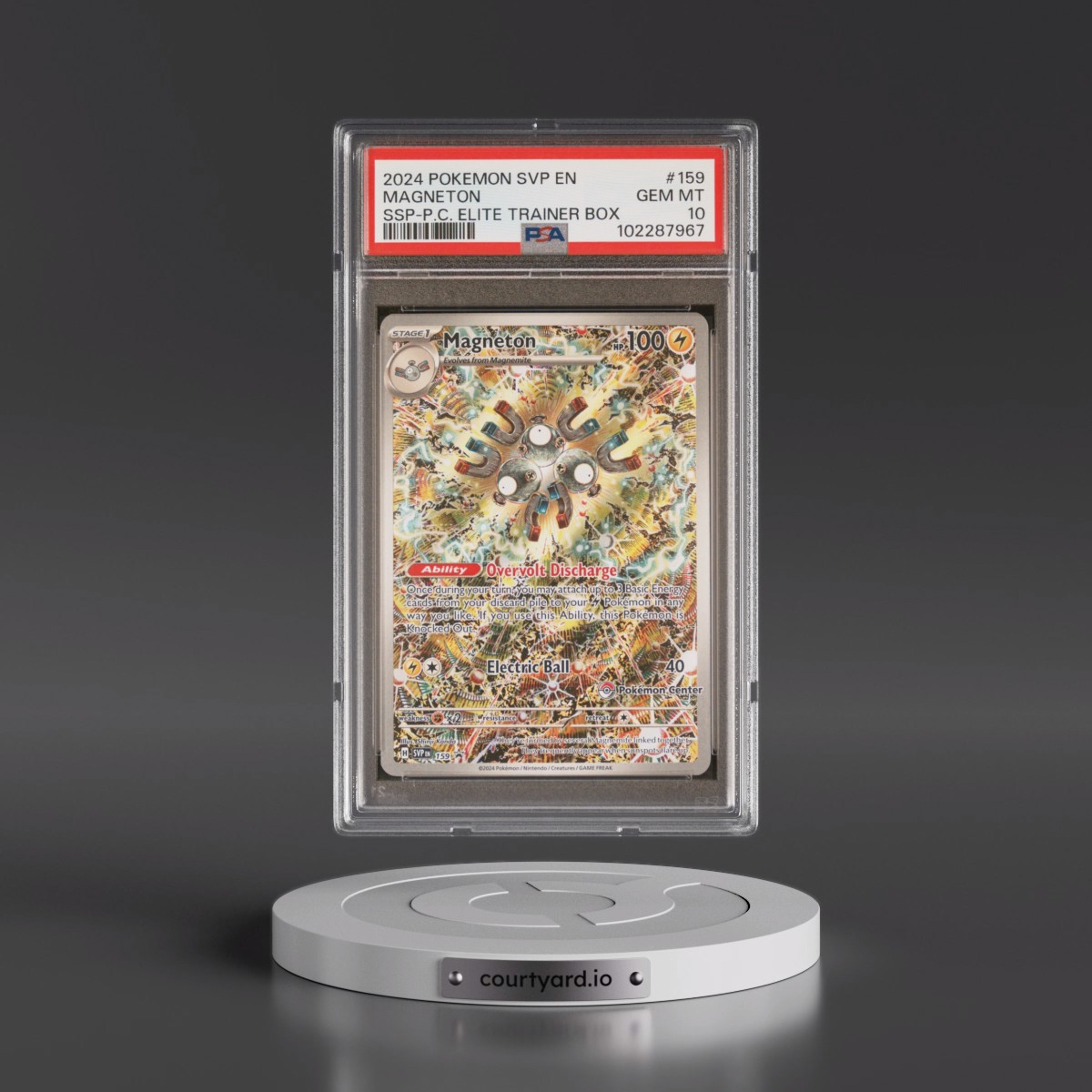 2024 Pokémon Svp EN-SV Black Star Promo #159 Magneton - Surging Sparks Pokemon Center Elite Trainer Box (PSA 10 GEM MINT)