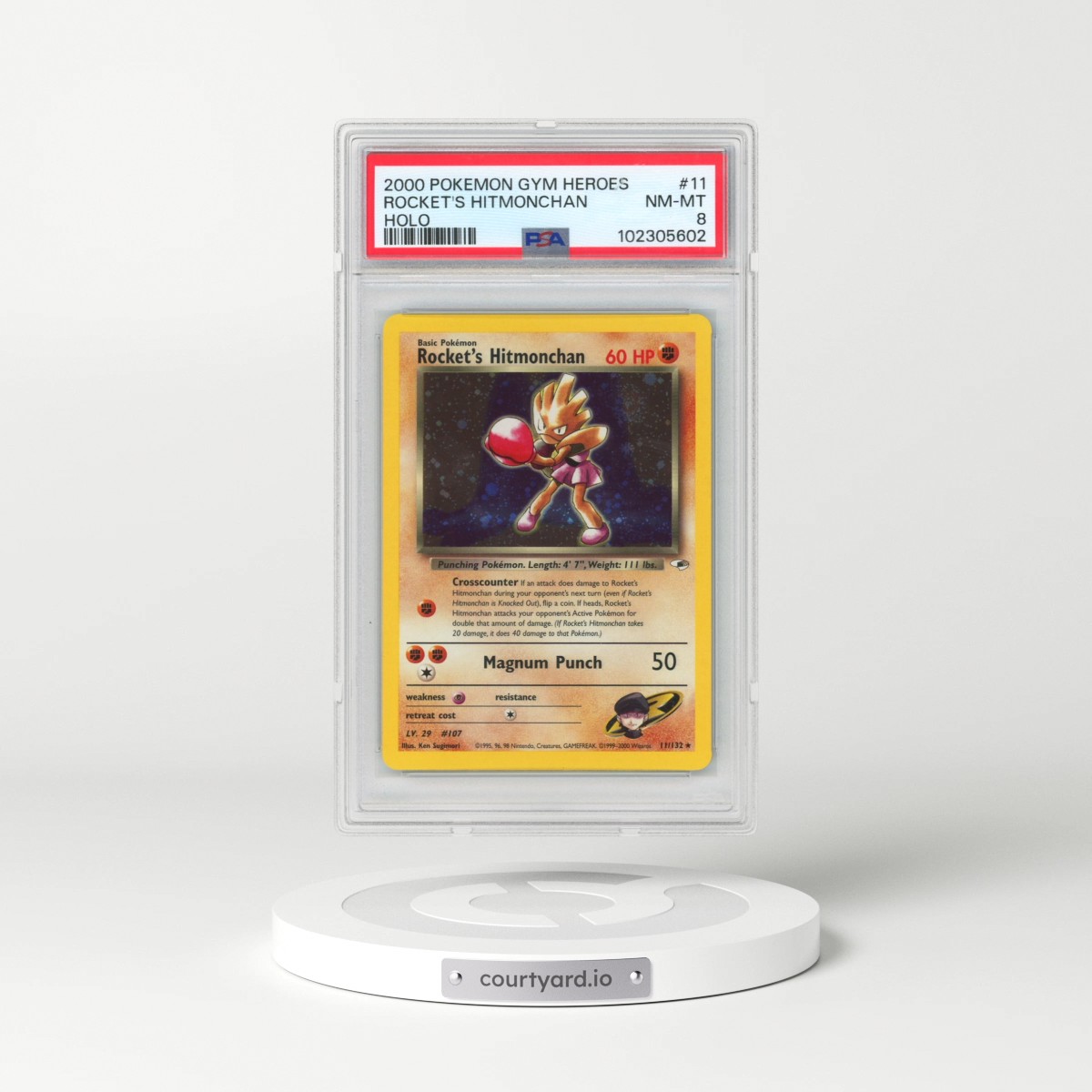 2000 Pokémon Gym Heroes #11 Rocket's Hitmonchan - Holo (PSA 8 NM-MT)