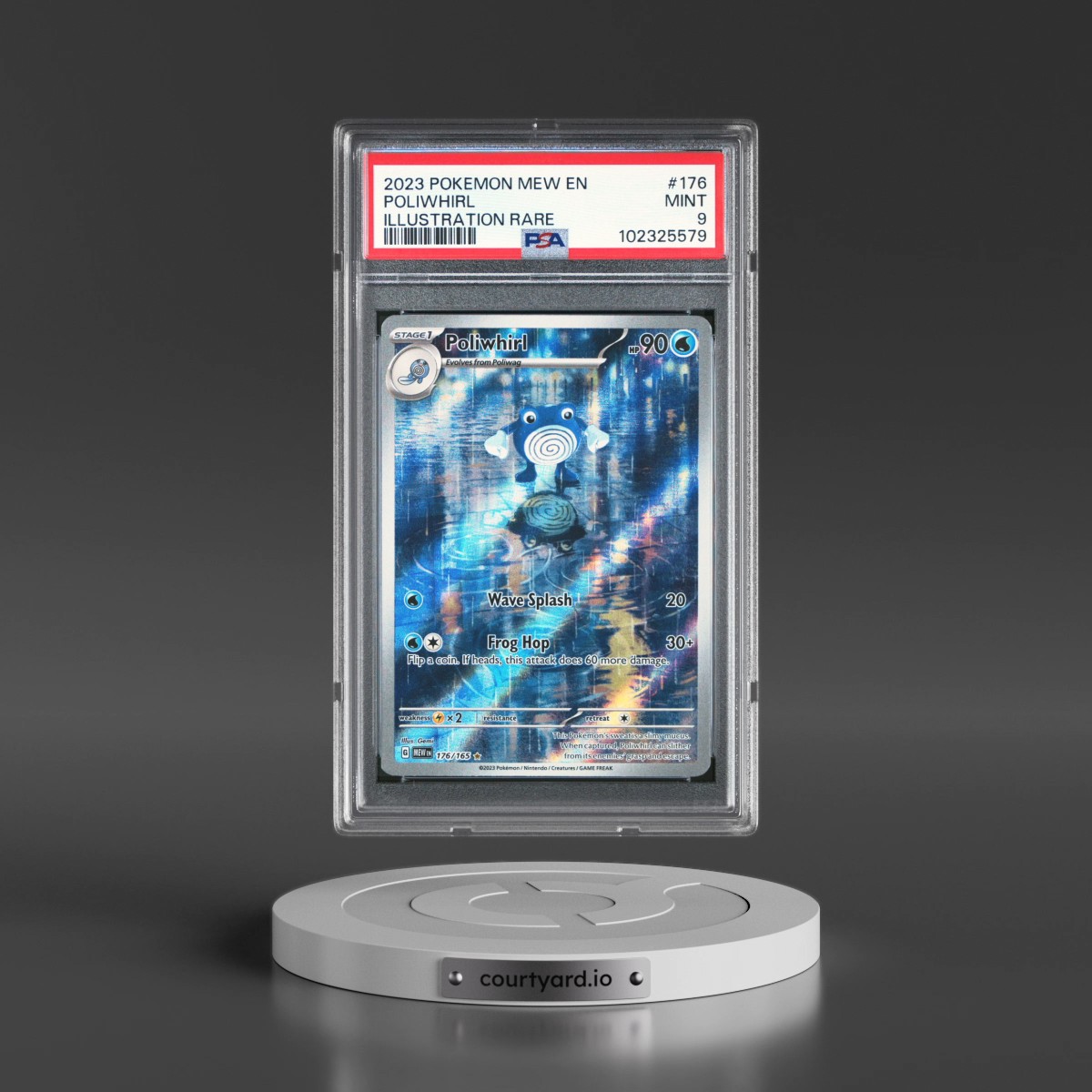 2023 Pokémon Mew EN-151 #176 Poliwhirl - Illustration Rare (PSA 9 MINT)