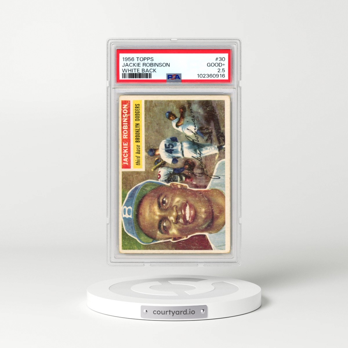 1956 Topps #30 Jackie Robinson - White Back (PSA 2.5 GOOD+)