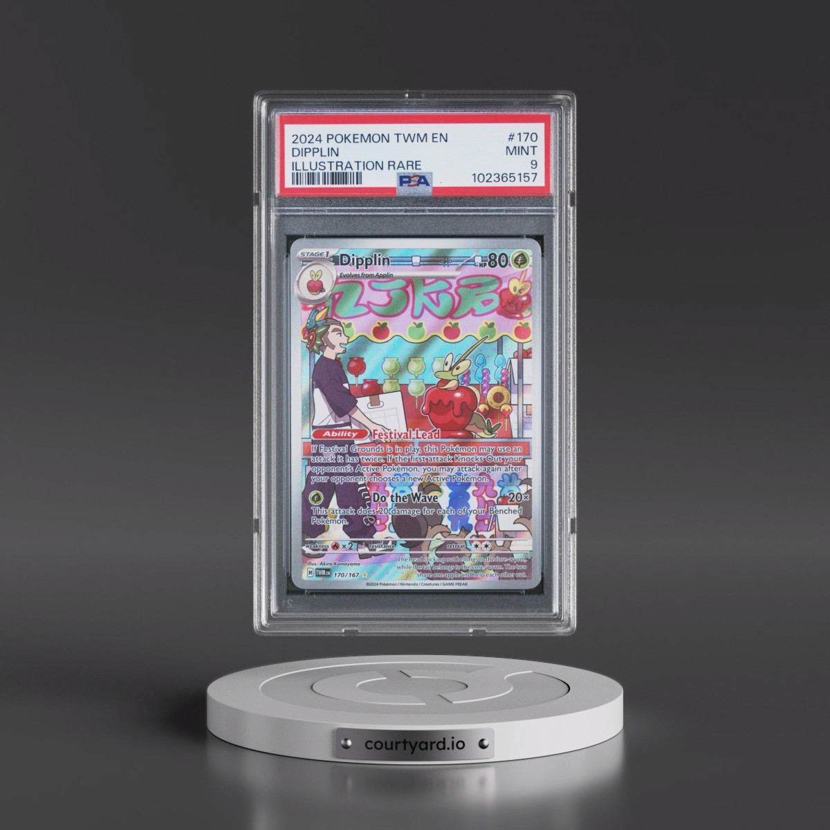 2024 Pokémon Twm EN-Twilight Masquerade #170 Dipplin - Illustration Rare (PSA 9 MINT)