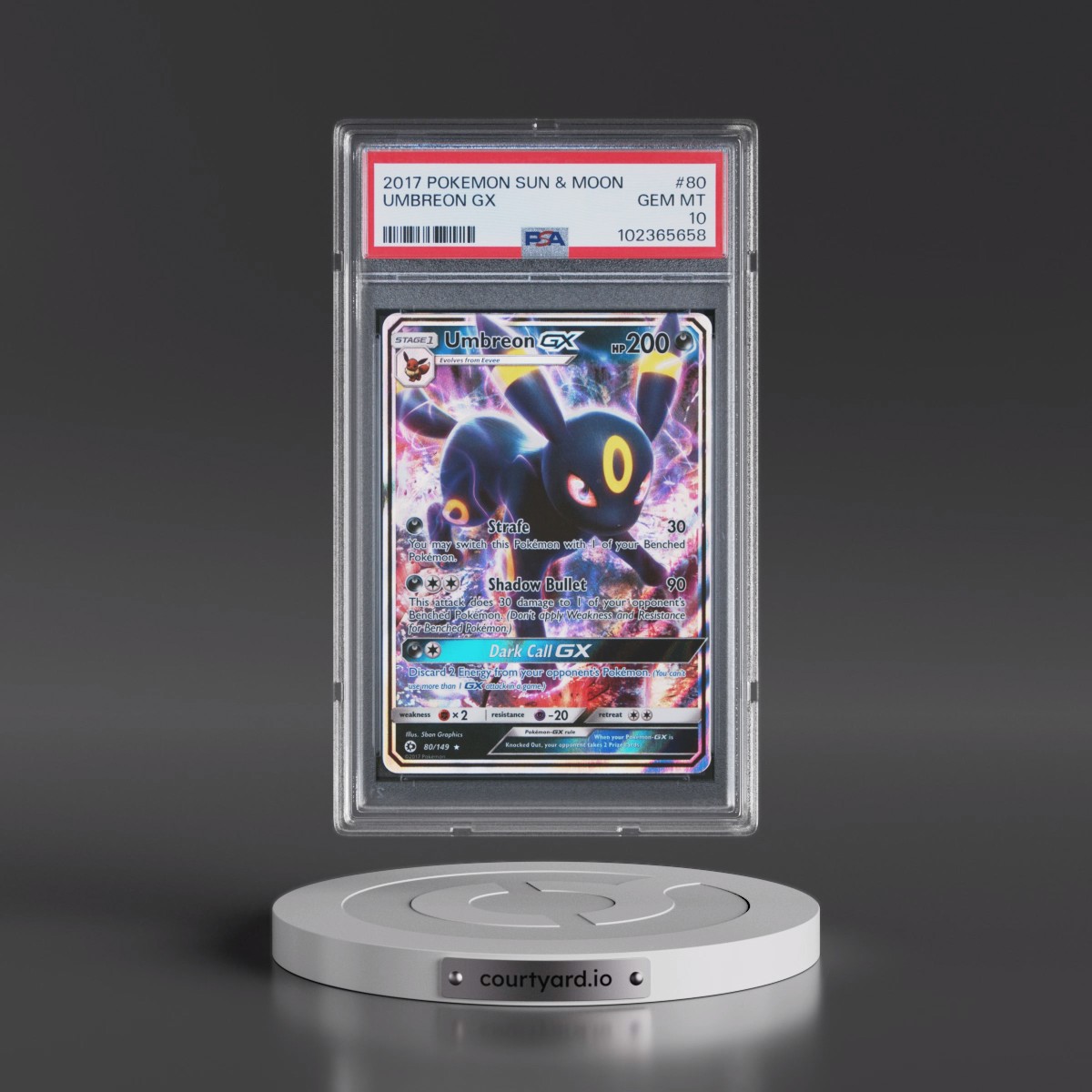 2017 Pokémon Sun & Moon #80 Umbreon GX - Holo (PSA 10 GEM MINT)