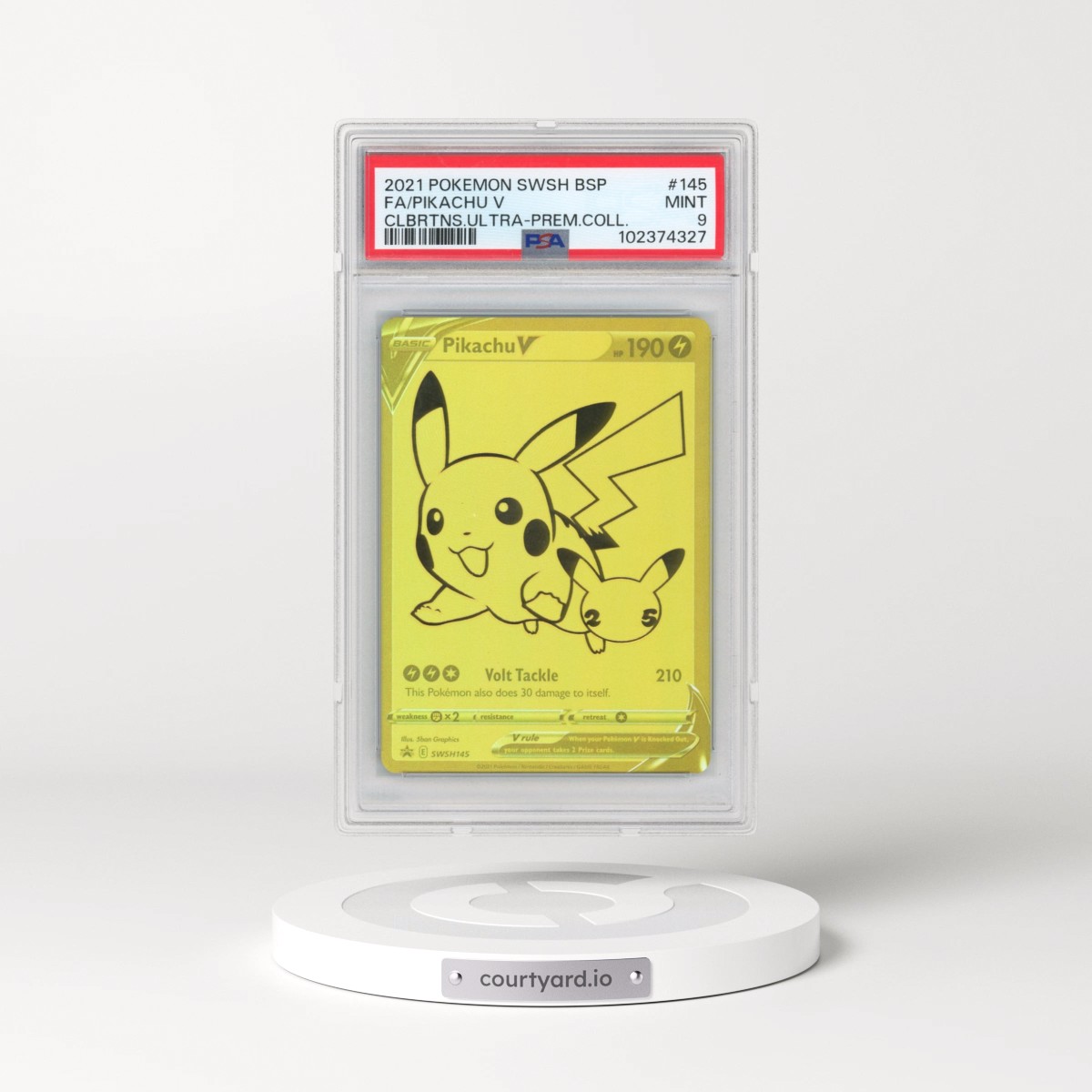 2021 Pokémon Swsh Black Star Promo #145 Pikachu V - Holo Full Art Celebrations Ultra-Premium Collection (PSA 9 MINT)