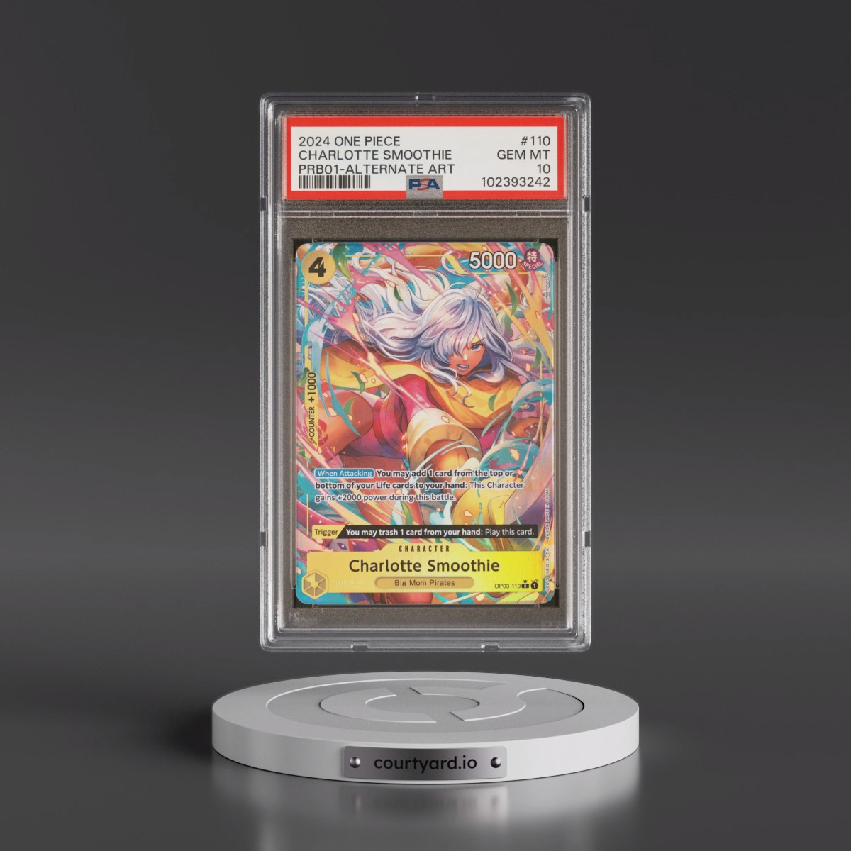 2024 One Piece Premium Booster -One Piece Card the Best #110 Charlotte Smoothie - Alternate Art (PSA 10 GEM MINT)