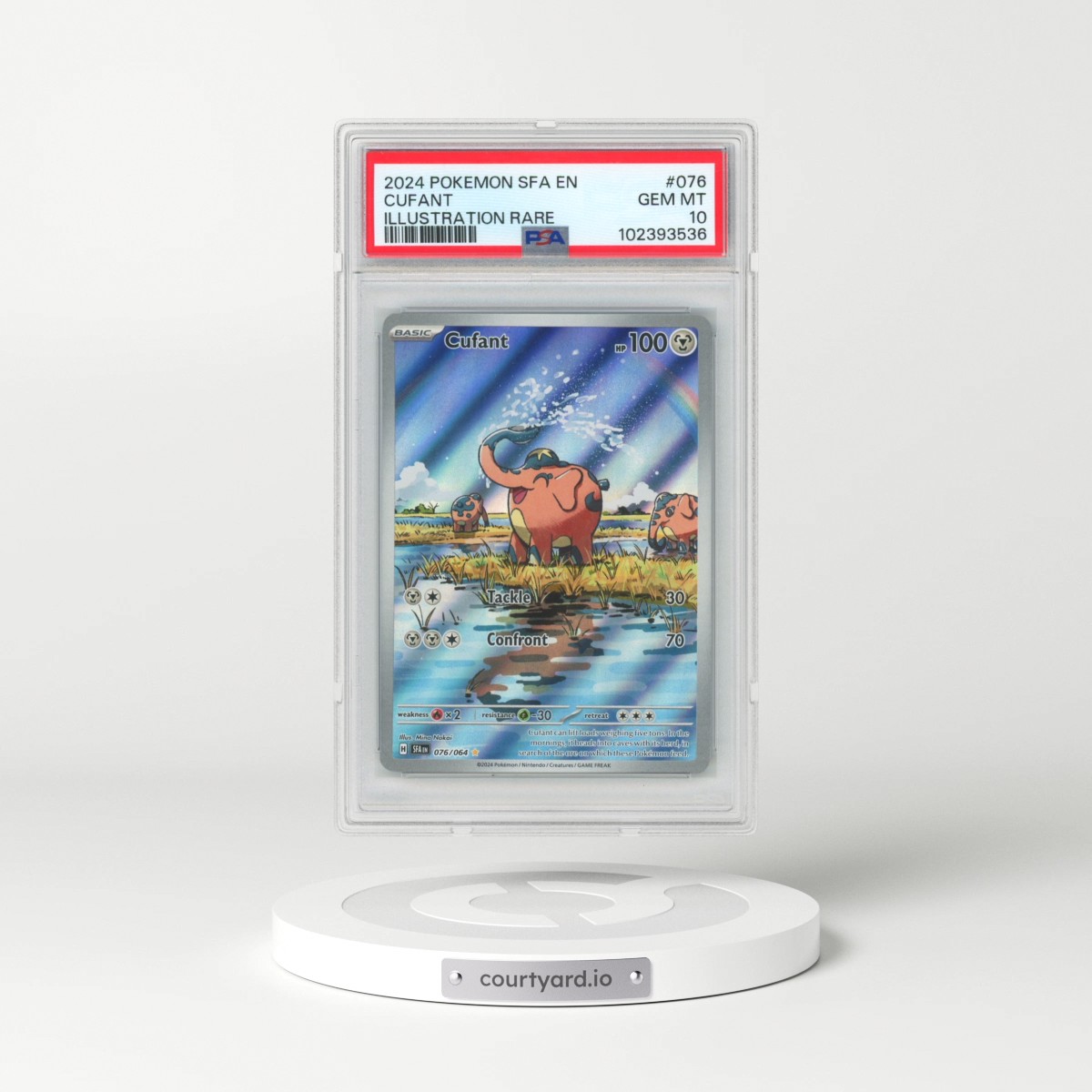 2024 Pokémon Sfa EN-Shrouded Fable #076 Cufant - Illustration Rare (PSA 10 GEM MINT)