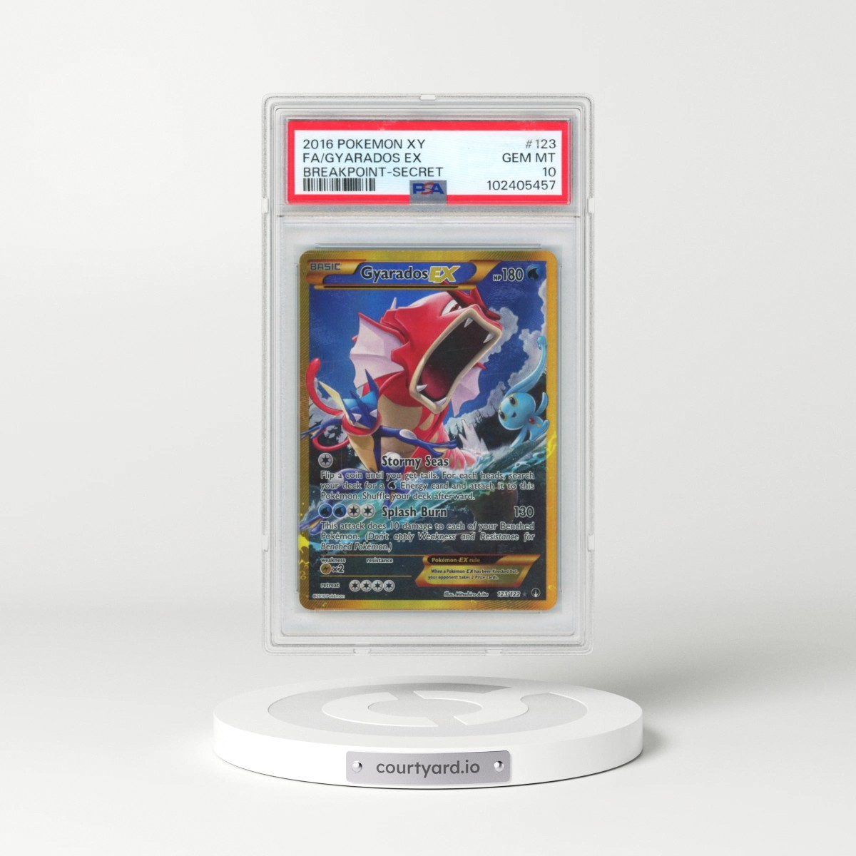 2016 Pokémon XY Breakpoint #123 Gyarados EX - Holo Full Art Secret (PSA 10 GEM MINT)