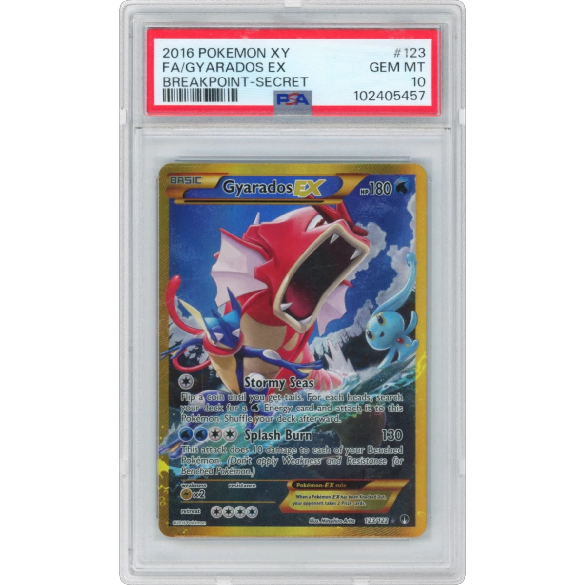 2016 Pokémon XY Breakpoint #123 Gyarados EX - Holo Full Art Secret (PSA 10 GEM MINT)