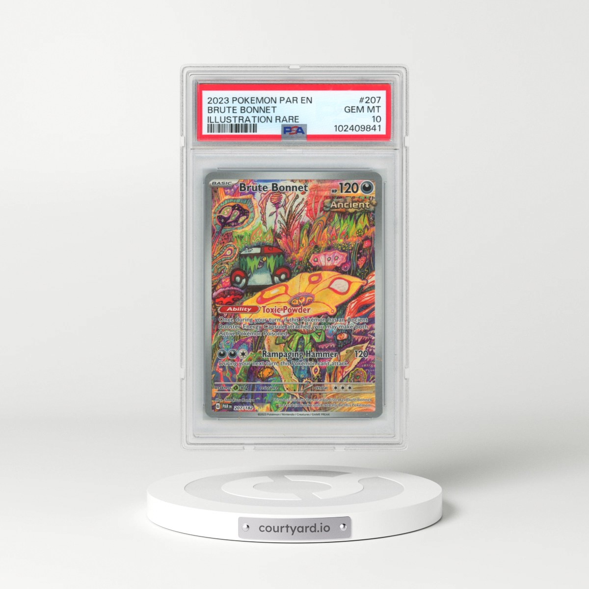 2023 Pokémon Par EN-Paradox Rift #207 Brute Bonnet - Illustration Rare (PSA 10 GEM MINT)