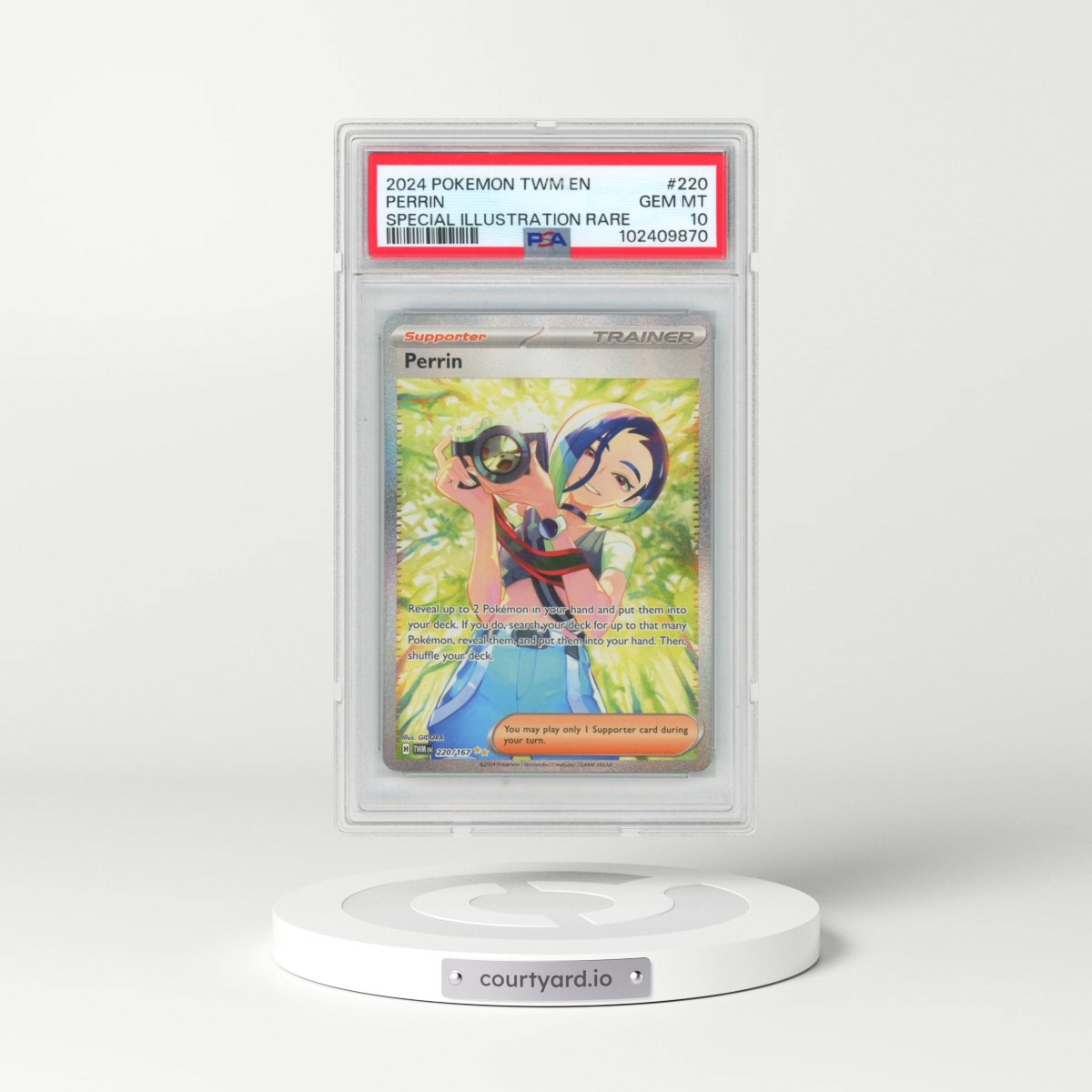 2024 Pokémon Twm EN-Twilight Masquerade #220 Perrin - Special Illustration Rare (PSA 10 GEM MINT)