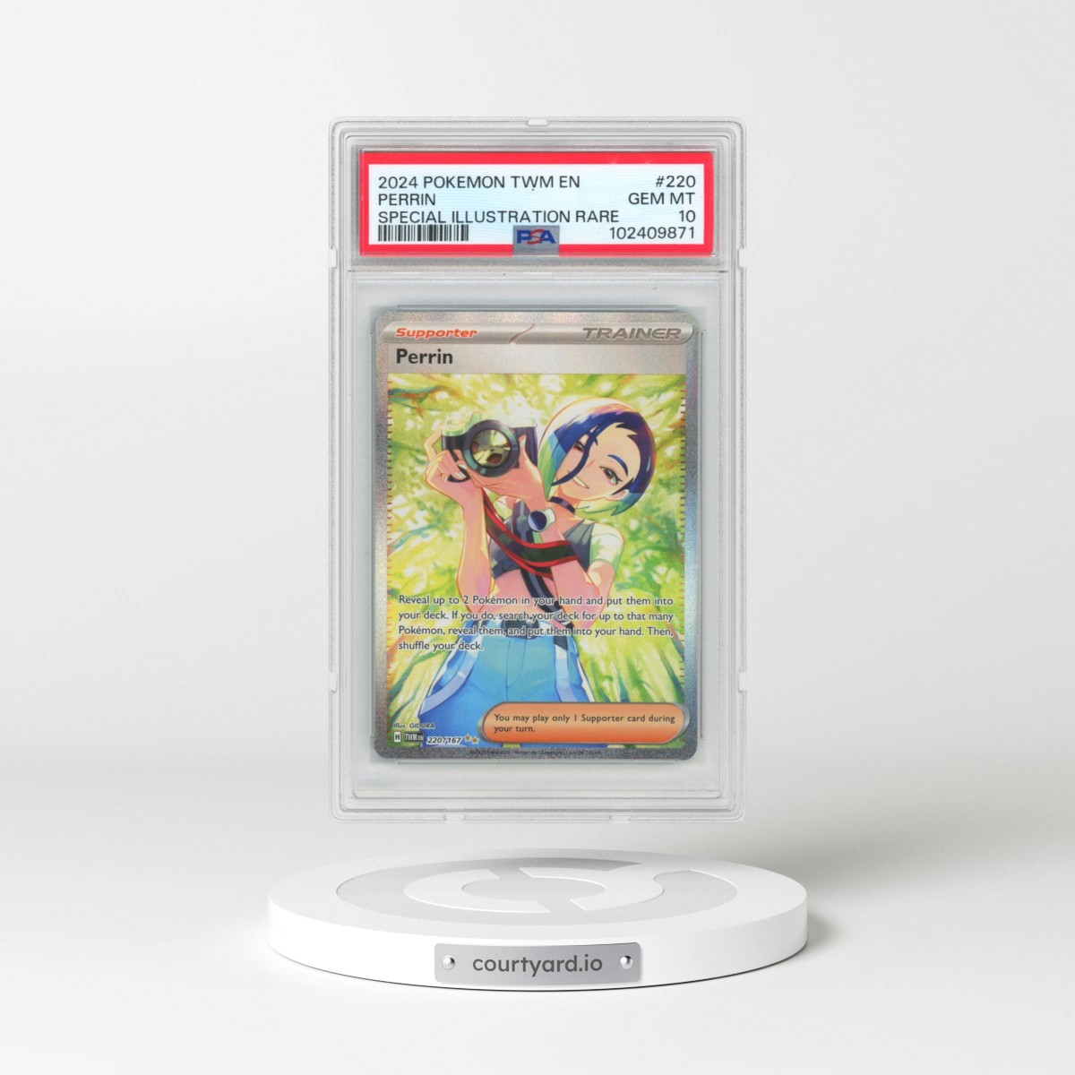 2024 Pokémon Twm EN-Twilight Masquerade #220 Perrin - Special Illustration Rare (PSA 10 GEM MINT)