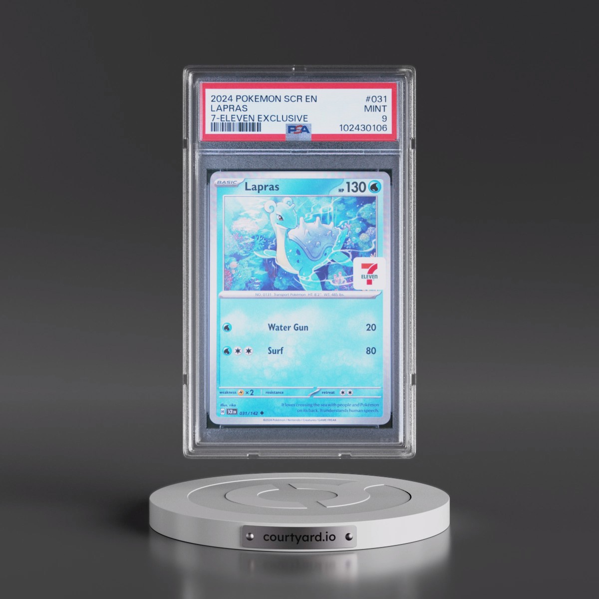2024 Pokémon Scr EN-Stellar Crown Lapras - 7-Eleven Exclusive #031 PSA 9