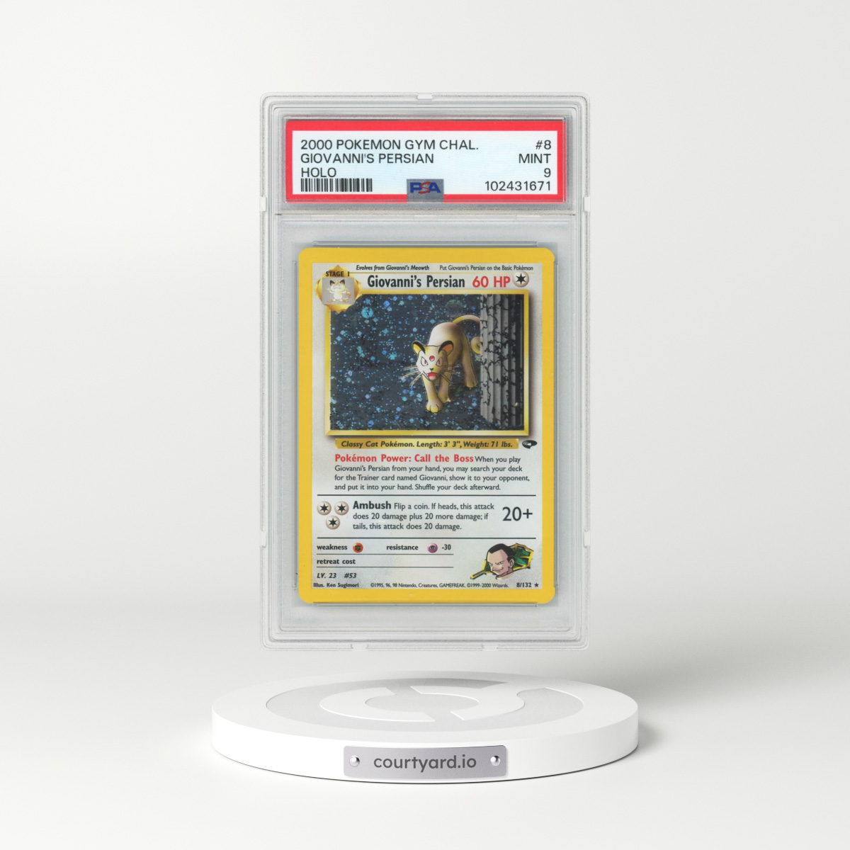 2000 Pokémon Gym Challenge #8 Giovanni's Persian - Holo (PSA 9 MINT)