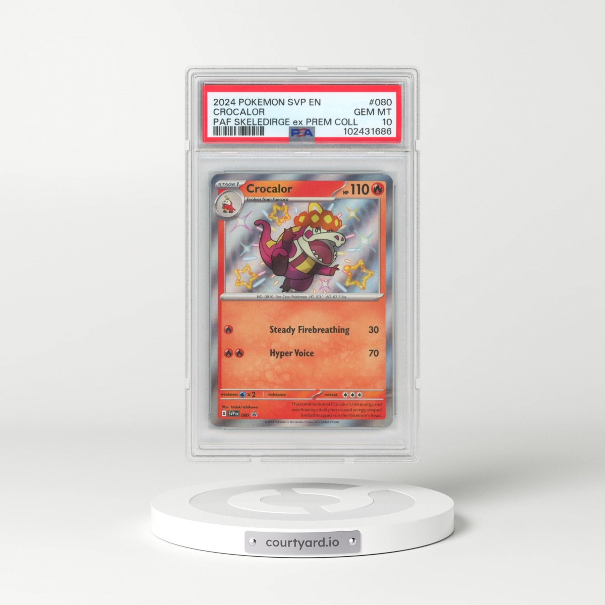2024 Pokémon Svp EN-SV Black Star Promo #080 Crocalor - Paldean Fates Skeledirge EX Premium Collection (PSA 10 GEM MINT)