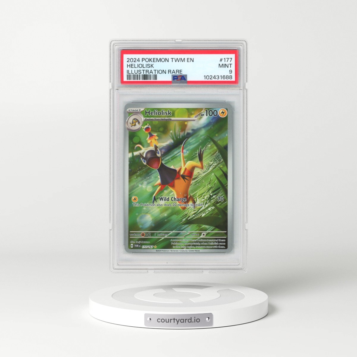 2024 Pokémon Twm EN-Twilight Masquerade #177 Heliolisk - Illustration Rare (PSA 9 MINT)