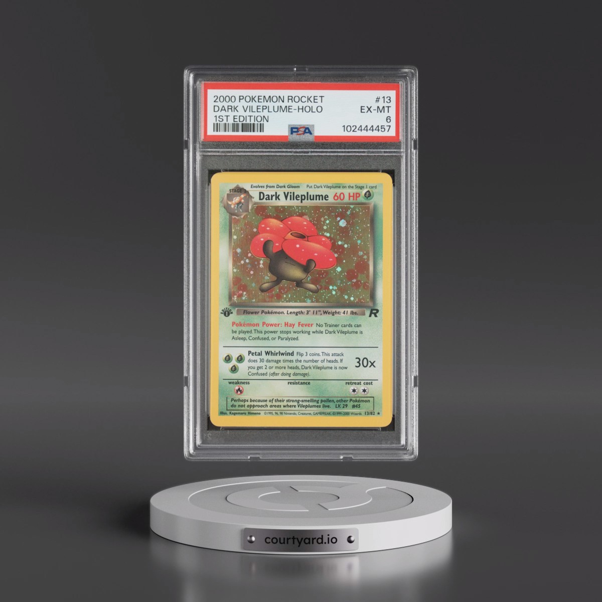 2000 Pokémon Rocket #13 Dark Vileplume - 1st Edition Holo (PSA 6 EX-MT)