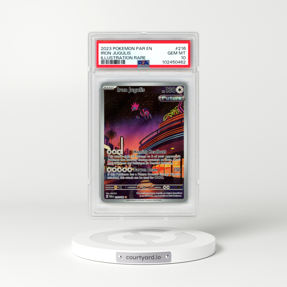 2023 Pokémon Par EN-Paradox Rift #216 Iron Jugulis - Illustration Rare (PSA 10 GEM MINT)