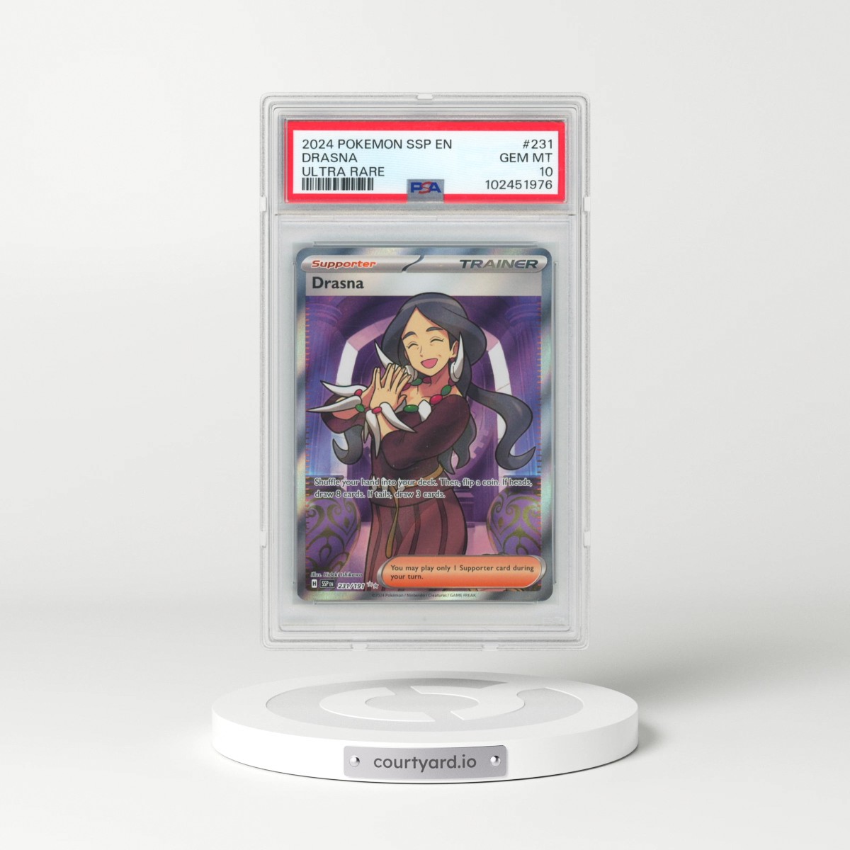 2024 Pokémon Ssp EN-Surging Sparks #231 Drasna - Ultra Rare (PSA 10 GEM MINT)