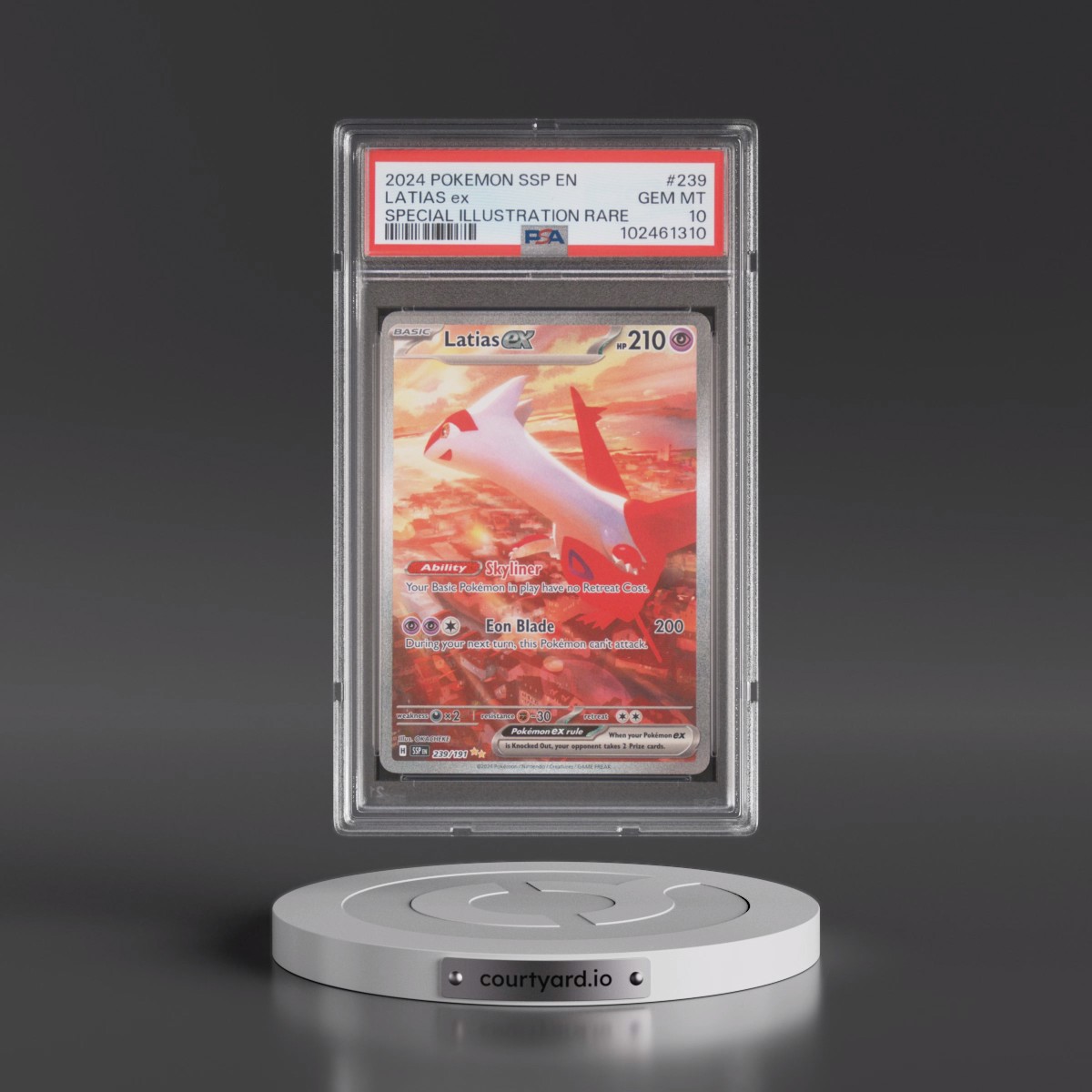 2024 Pokémon Ssp EN-Surging Sparks #239 Latias EX - Holo Special Illustration Rare (PSA 10 GEM MINT)