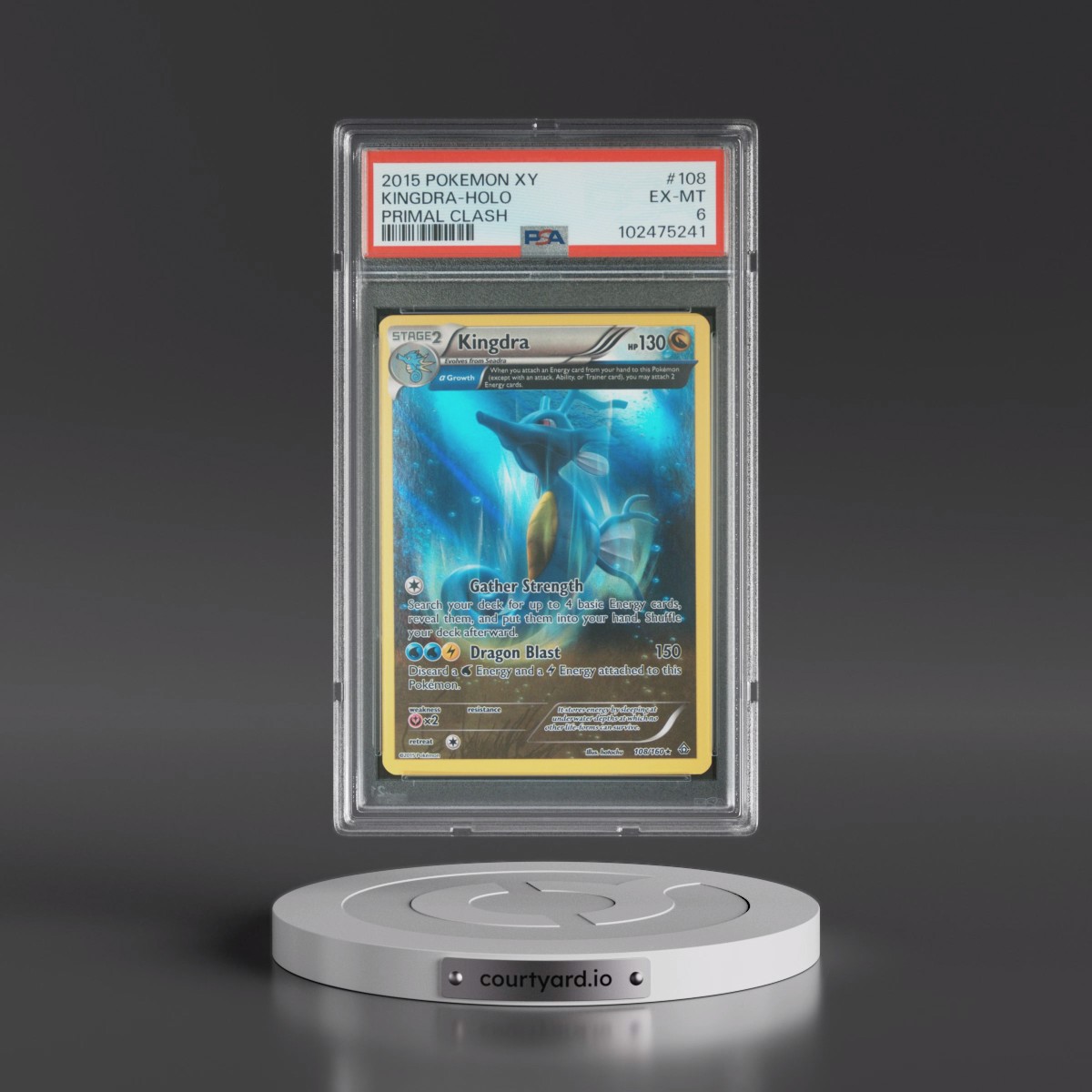 2015 Pokémon XY Primal Clash #108 Kingdra - Holo (PSA 6 EX-MT)