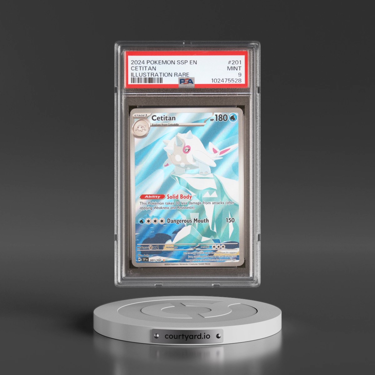 2024 Pokémon Ssp EN-Surging Sparks #201 Cetitan - Illustration Rare (PSA 9 MINT)