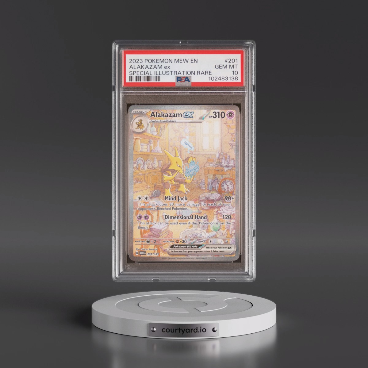 2023 Pokémon Mew EN-151 #201 Alakazam EX - Holo Special Illustration Rare (PSA 10 GEM MINT)